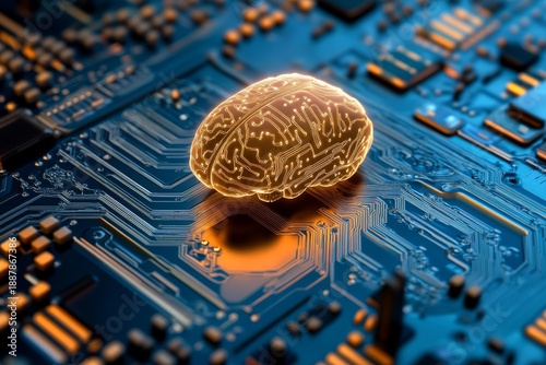 Artificial intelligence information processing, digital brain.