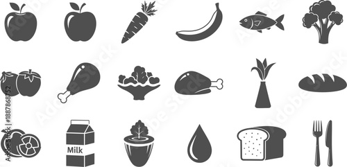 Vegetables icons set