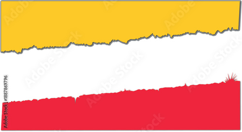 red and yellows torn paper background