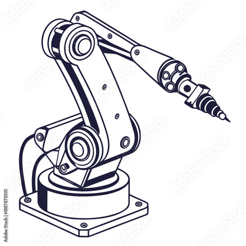 Industrial robot arm performing precision task