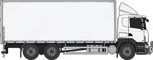 Blank Heavy Duty Flatbed Trailer Chassis for Industrial Freight Vector