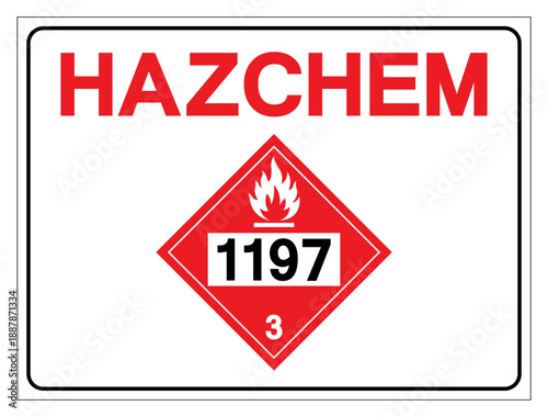 Hazard Chemical UN1197 Flammable Liquid Symbol Sign, Vector Illustration, Isolate On White Background, Label.EPS10