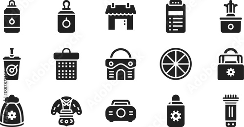 A collection of black vector silhouettes set of London landmarks and monuments icons and travel symbols for business, finance, and communication web illustrations