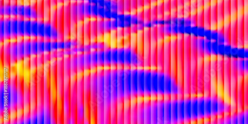 3d render, dynamic abstract geometric stripes in blue and green gradient on a black background