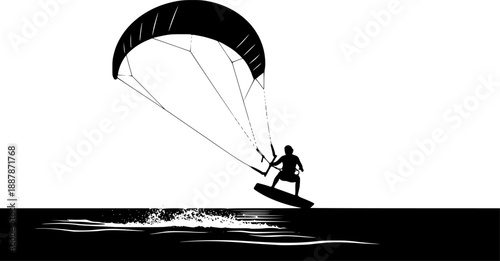 Red Sea Kite Surfing Water Sport Silhouette
