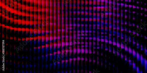 3d render, dynamic abstract geometric stripes in blue and green gradient on a black background