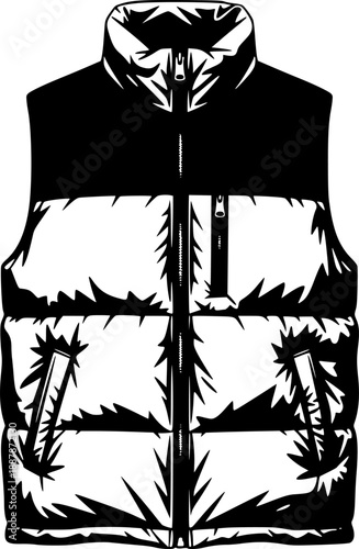 Gorpcore Puffer Vest Quilted Outerwear Silhouette
