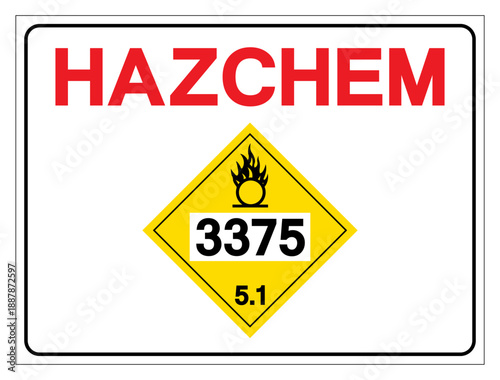 Hazard Chemical Class 5.1 Ammonium nitrate Symbol Sign, Vector Illustration, Isolate On White Background, Label .EPS10