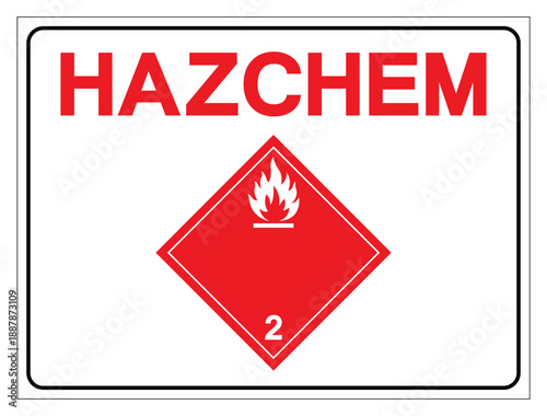Hazard Chemical Class 2 Flammable Gas Symbol Sign ,Vector Illustration, Isolate On White Background Label .EPS10