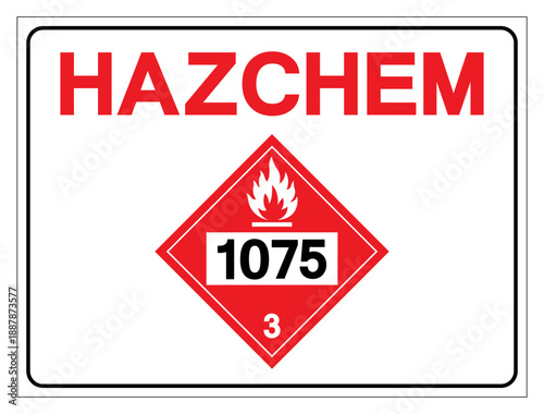 Hazard Chemical Liquified Petroleum Gas UN1075 Symbol Sign, Vector Illustration, Isolate On White Background, Label .EPS10