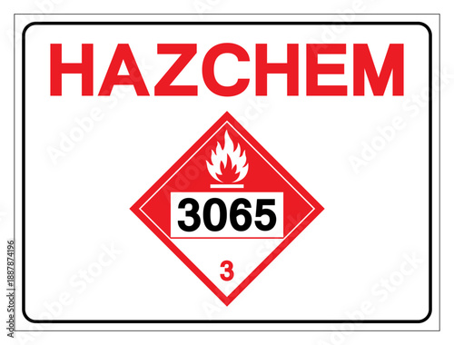 Hazard Chemical Flammable Liquid NOS UN3065 Symbol Sign, Vector Illustration, Isolate On White Background, Label.EPS10