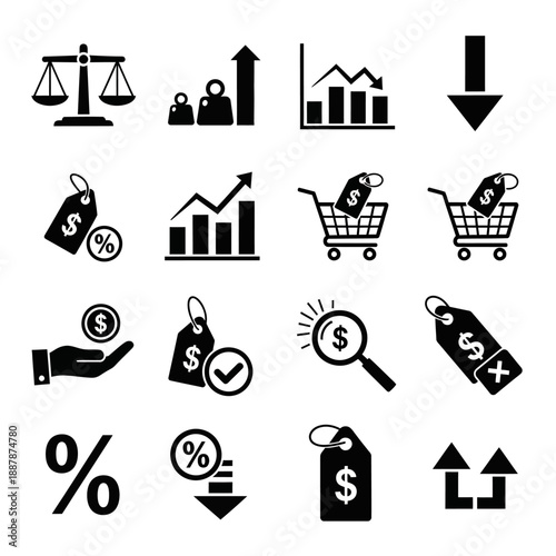 Business finance and shopping icons.