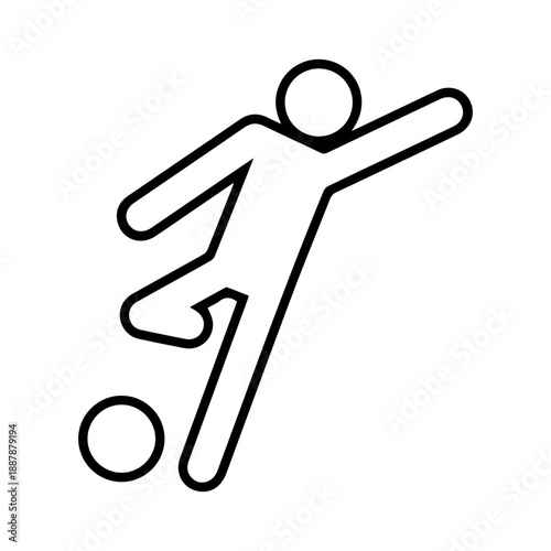 Football player kicking a ball