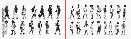 school kids cartoon characters, student illustration set, cute children with backpacks, hand drawn school kids, black and white student doodles, kids education illustration, school character collectio