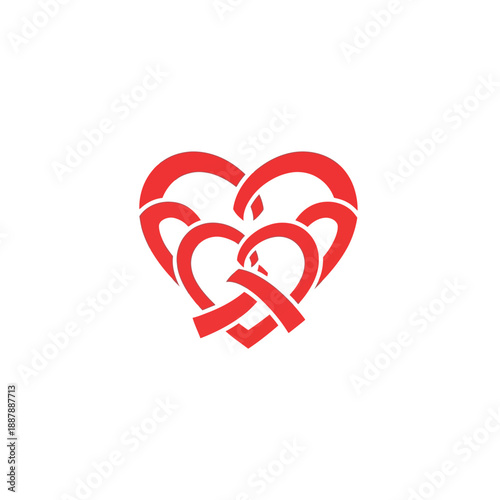 Red Heart Ribbon Symbol