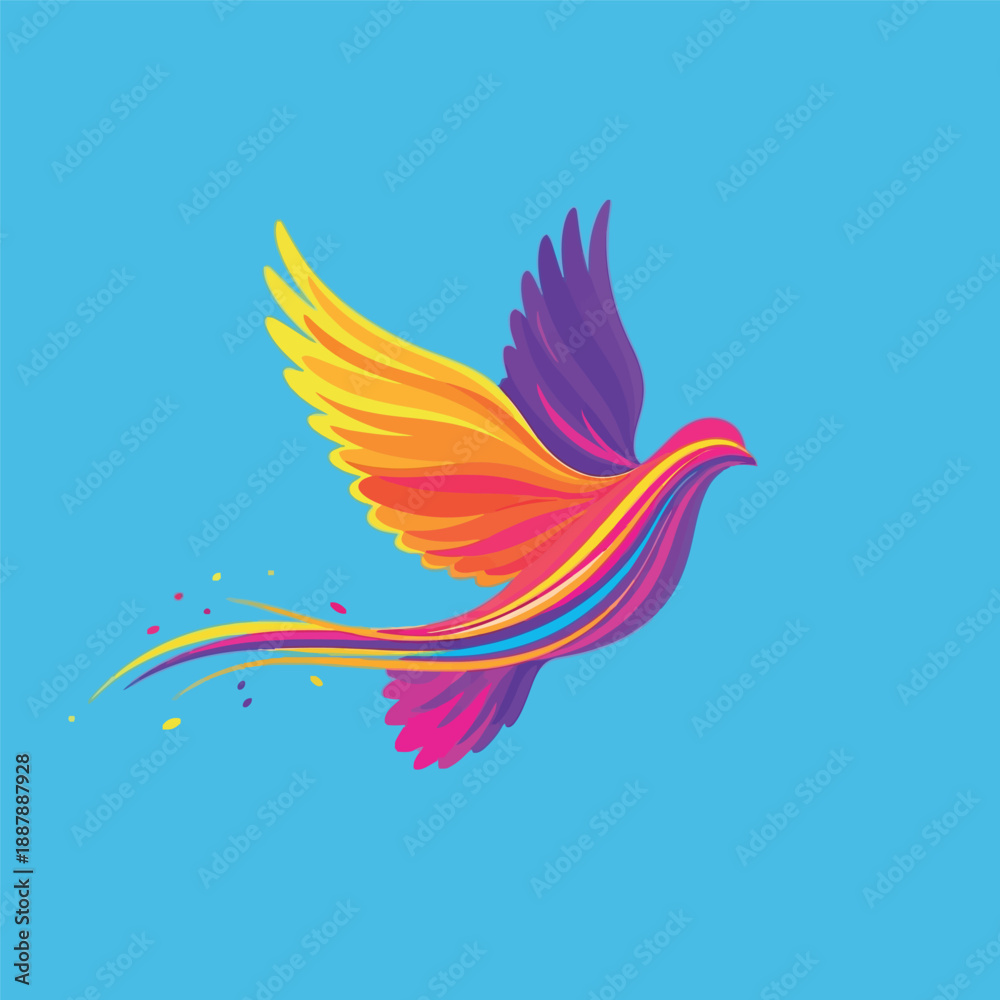 Obraz premium Vibrant Flying Dove