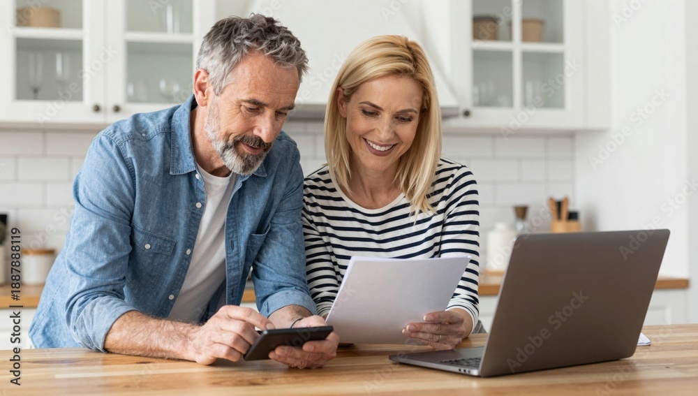 Fototapeta premium couple using laptop