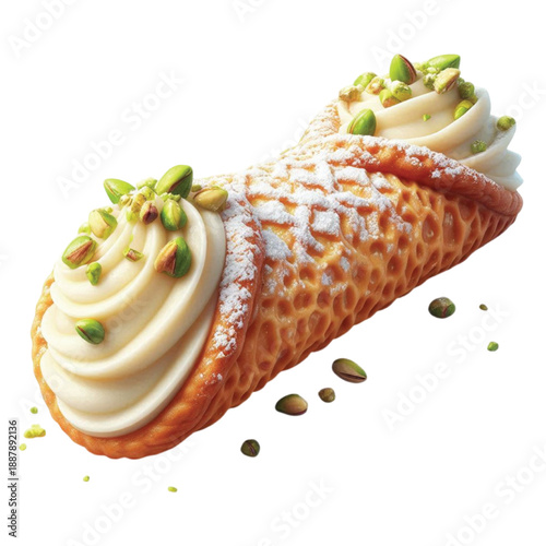 Italian Cannoli Filled With Sweet Cream transparent
