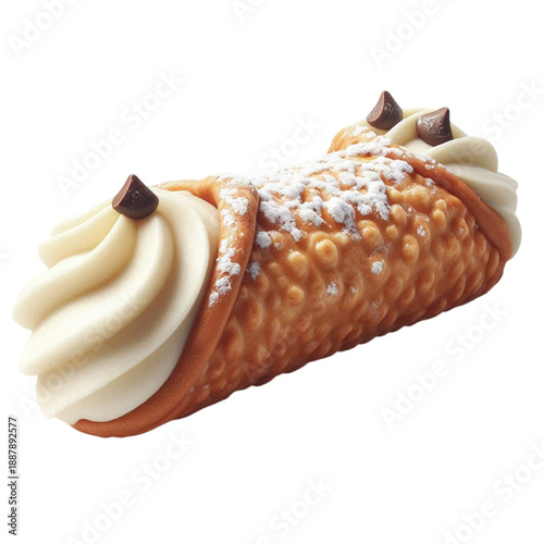 Italian Cannoli Filled With Sweet Cream transparent