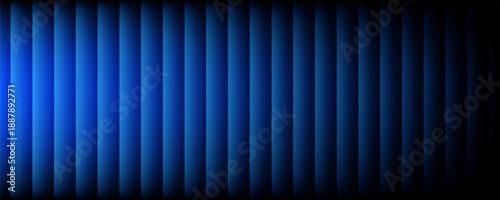 Refracted striped glass abstract blue banner. Creative vector long background for business presentations, header design