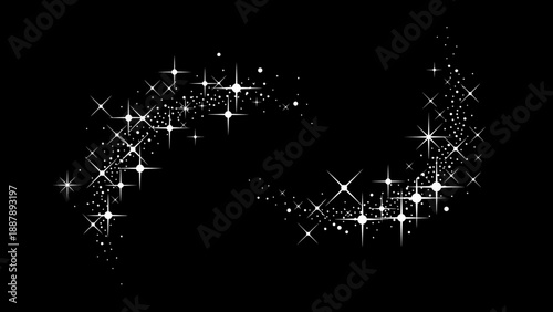 Magical shimmering stardust trail against a dark background, creating a sense of wonder and enchantment