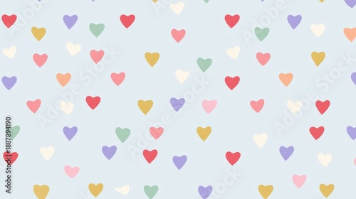 Pastel Heart Pattern Background for Valentine Day and Celebration
