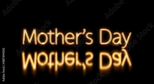 Mother's day greeting with glowing text