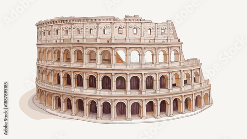 Colosseum. Colosseum watercolor vector illustration