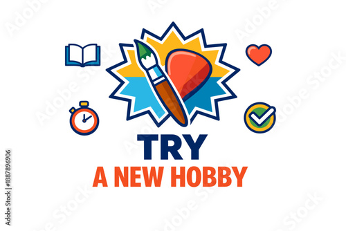 Discover new hobbies: painting, reading, fitness, and creativity concepts