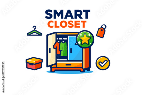 Smart closet concept with clothes organizer and accessories