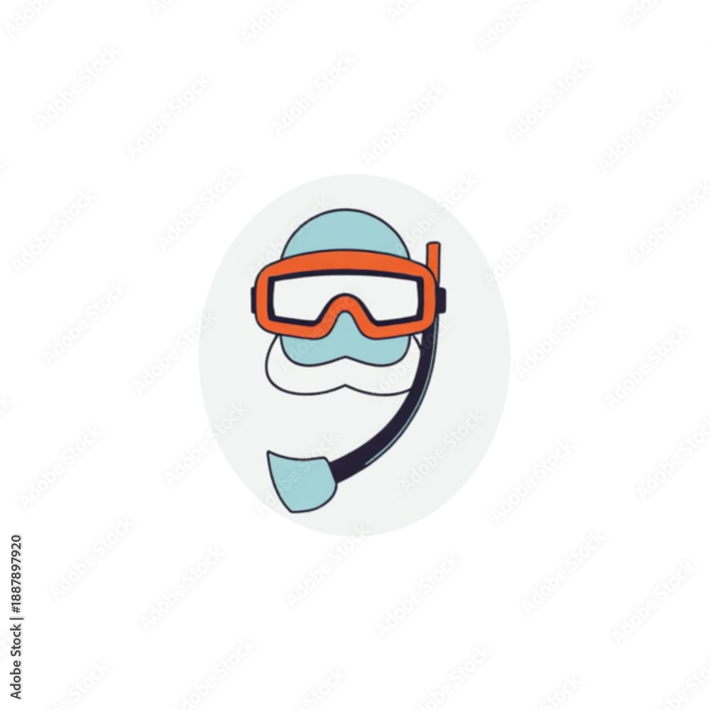 Obraz premium Snorkel Mask and Snorkel Icon Vector Graphic