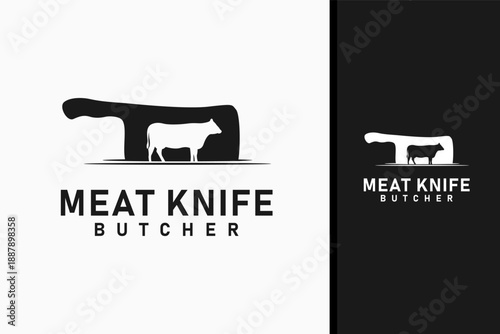 Meat knife logo symbol icon design
