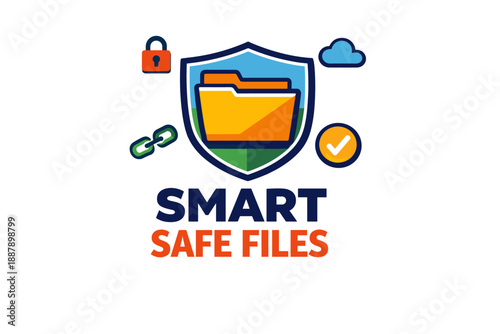 Shielded file icon with cloud and security symbols