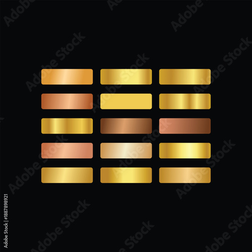 set of metallic gold gradient colors