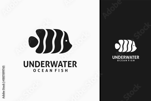 Striped fish logo symbol icon design