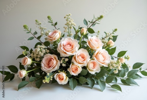 Floral decor for anniversary celebration, simple elegant composition
