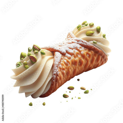 Italian Cannoli Filled With Sweet Cream transparent