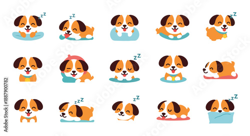 Cute Cartoon Puppy Set