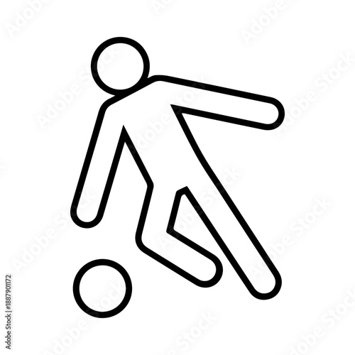 Soccer Player Dribbling Icon