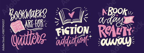 Cute hand drawn doodle lettering quote about books and reading. Lettering for t-shirt design, mug print, bag print, clothes fashion. 100% hand drawn vector image.