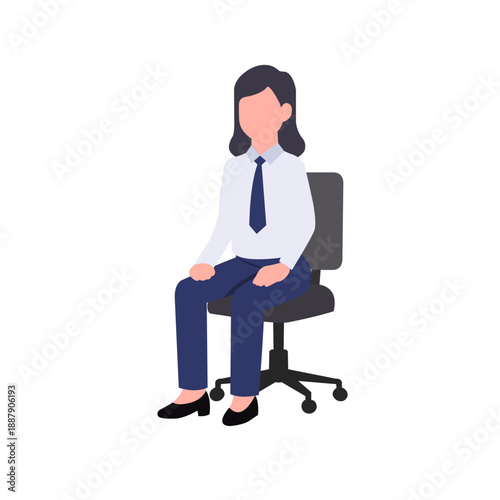 Businesswoman Sitting on Office Chair