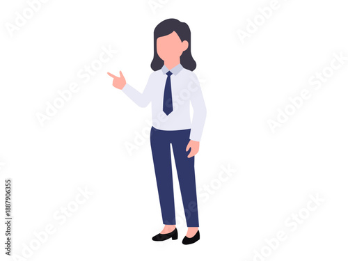 Businessman Pointing to Side for Presentation