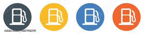 fuel gas station icon set