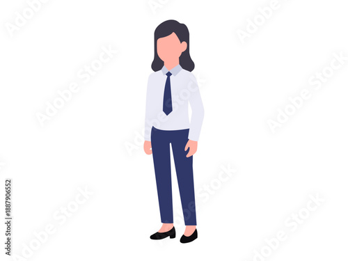 Neutral Businesswoman Standing Upright