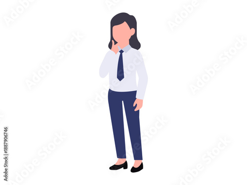 Thoughtful Businesswoman in Thinking Pose