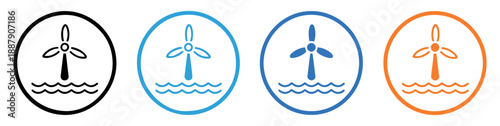 offshore wind turbine energy icon