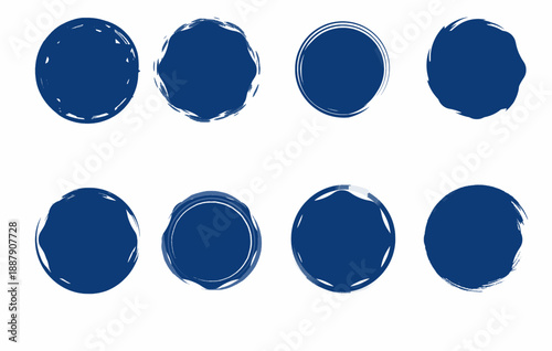 Circle brush stroke, hand drawn paint frame for design logo, banner, card.