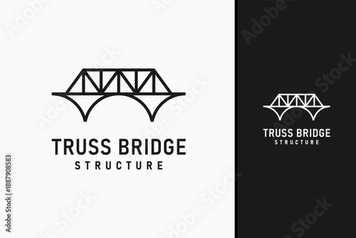 Truss bridge logo symbol icon design