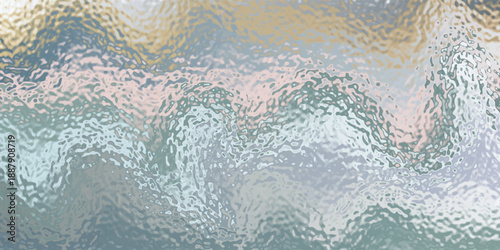 Abstract View of Overcast Sky and Trees Through Textured Glass Surface.