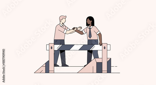 Strategic Cross-Functional Partnership Overcoming Business Hurdles: Diverse team collaborates to break down operational barriers and achieve collective success.